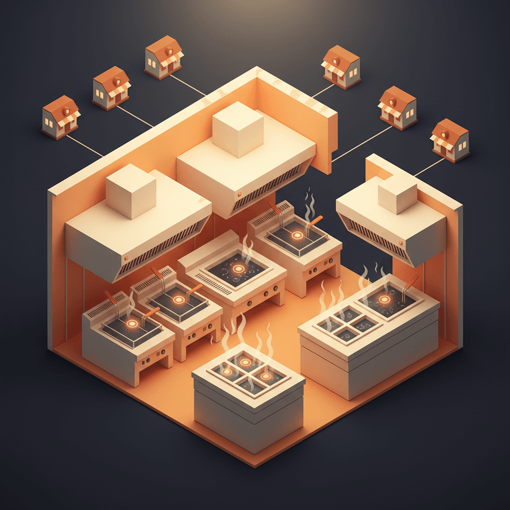 Control automatizado y supervisión centralizada de equipos críticos de cocina en operaciones de restaurante multisitio